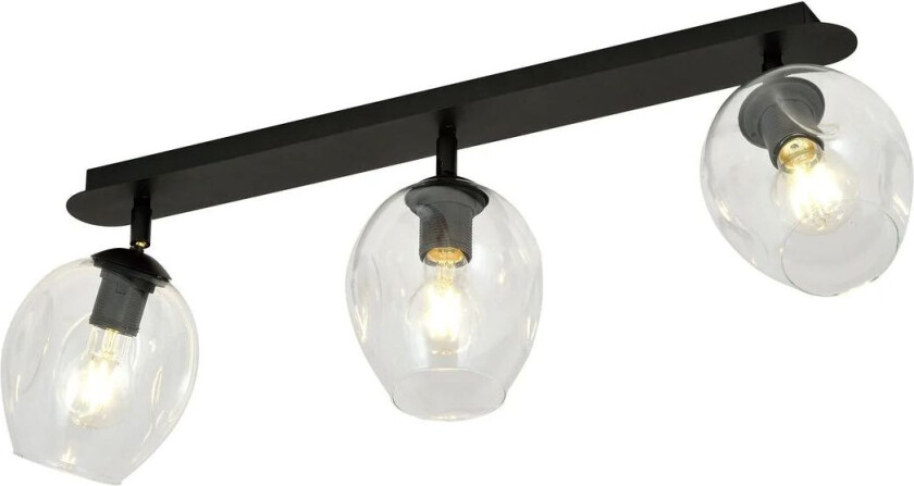 Emibig Flow taklampe 3-lys - Svart/Klar