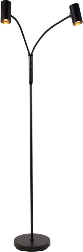 Brasil gulvlampe 140 cm 2-lys - Svart/Krom