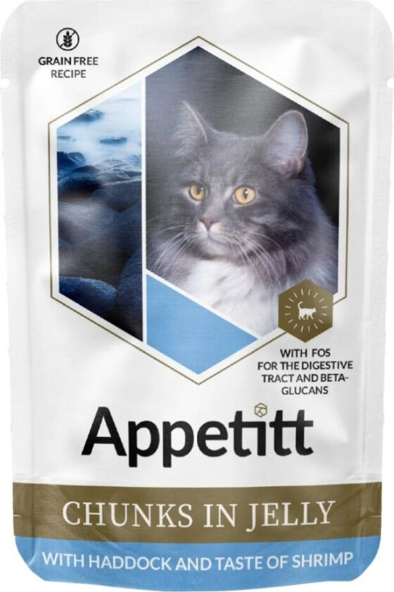 Kolje og reke i gele våtfôr til katt 85 g