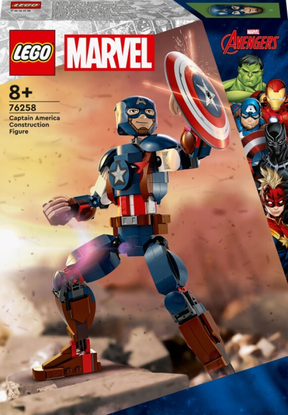 Lego Super Heroes - Byggbar Figur Av Captain America 76258