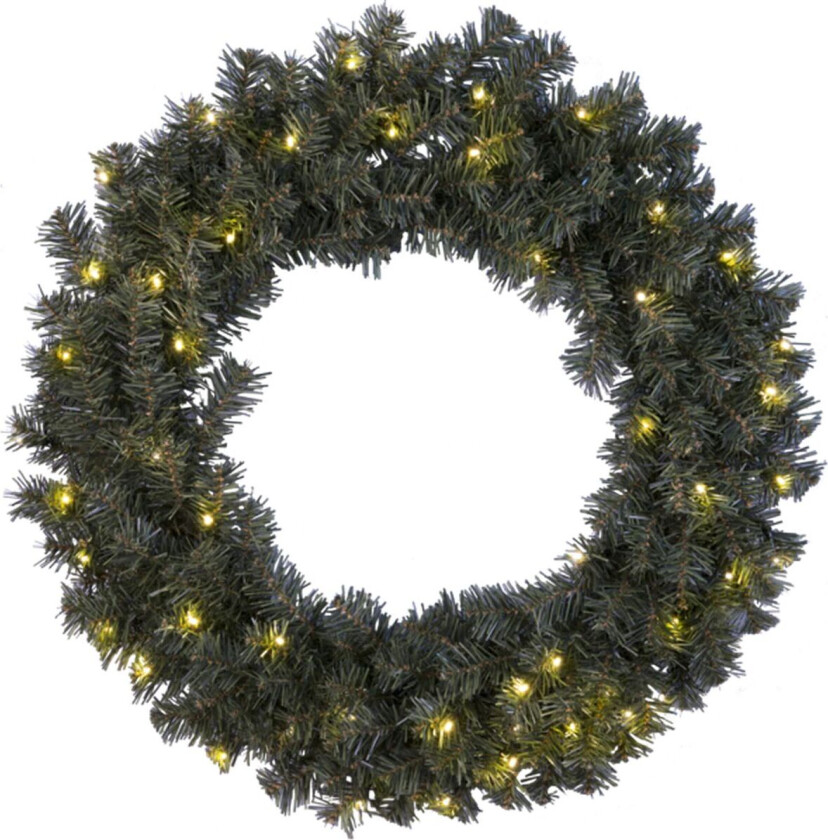 Ottawa julekrans med lys 70 cm 50-lys varmhvit