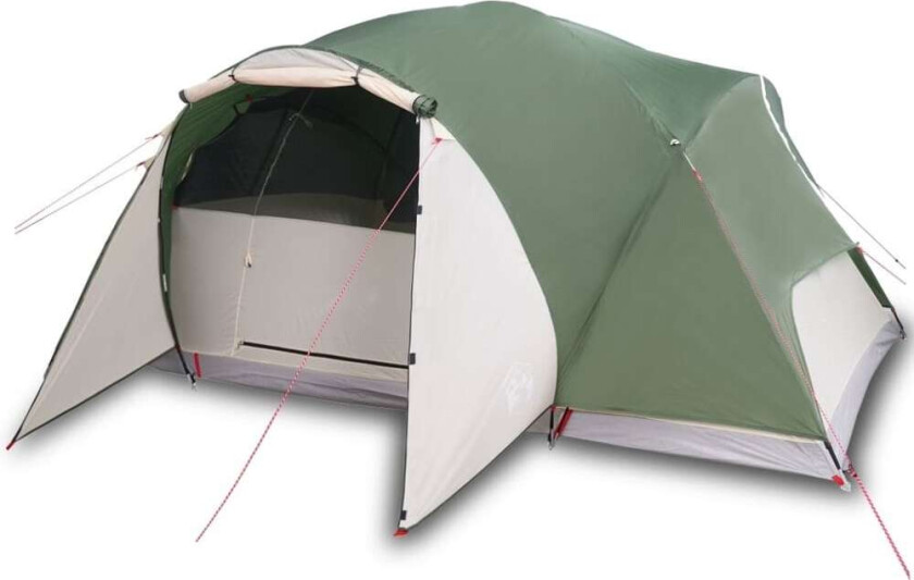 Campingtelt 8 personer grønn 360x430x195 cm 190T taft