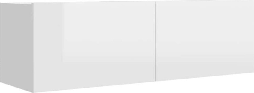 TV-benk høyglans hvit 100x30x30 cm sponplate