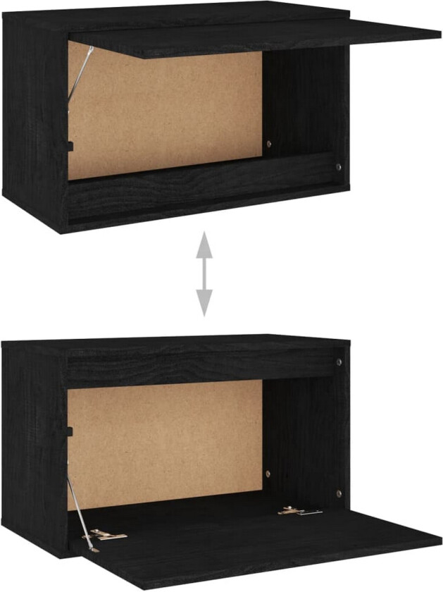 TV-benker 6 stk svart heltre furu