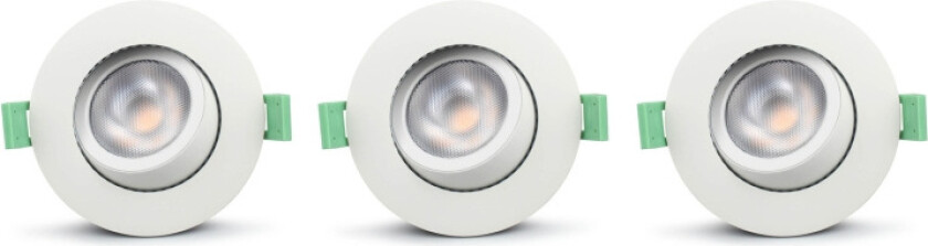 Ellen Infälld downlight Dim-to-Warm 520lm IP65 3-pack Vit