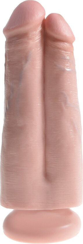 Two Penises One Hole Dildo 18 cm   - Beige