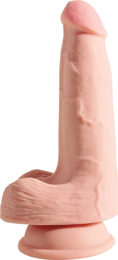 Plus Triple Density Dildo med Pung 19 cm - Beige