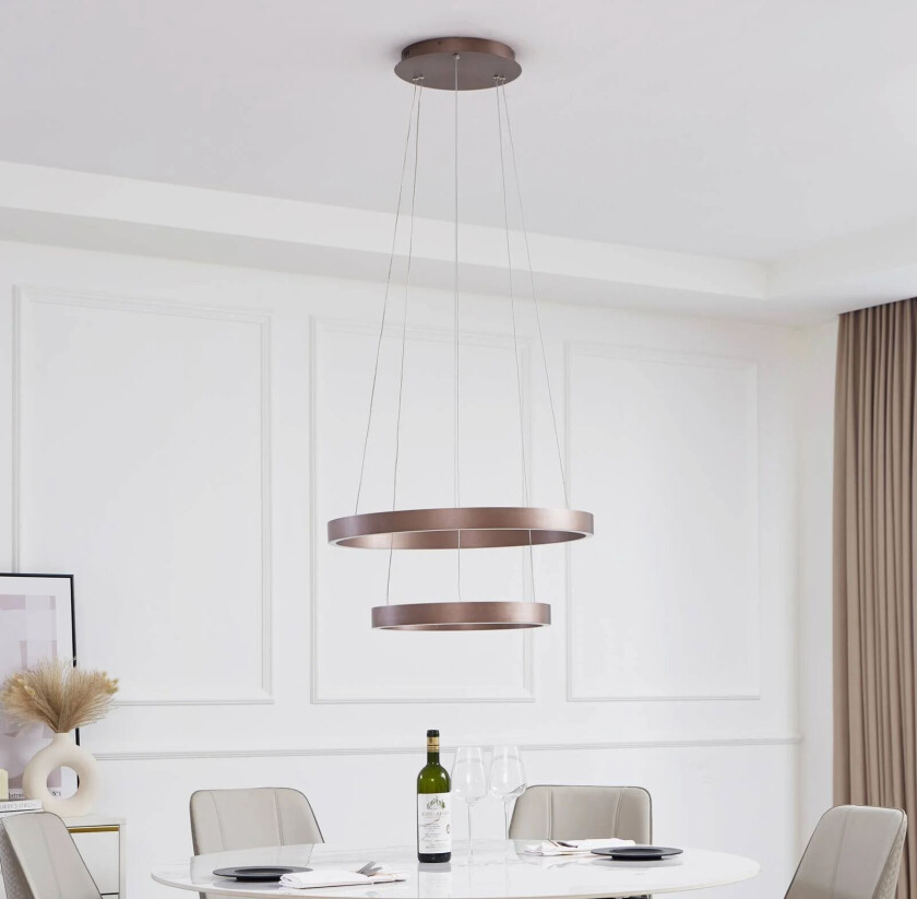 Smart LED-pendel Yonam, kaffe, 2-lys, Tuya