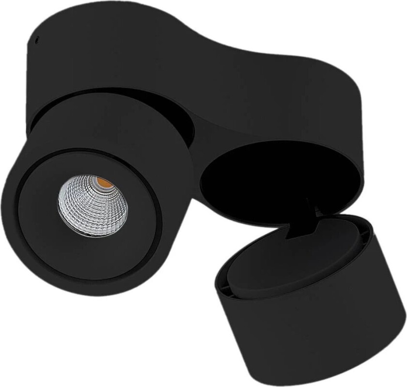 LED-takspot Rotari, 8,9 W, 2 lys, svart