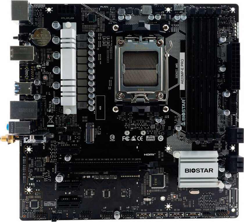 Biostar B760MX2-E Pro D4 hovedkort, LGA 1700, DDR4 Micro-ATX