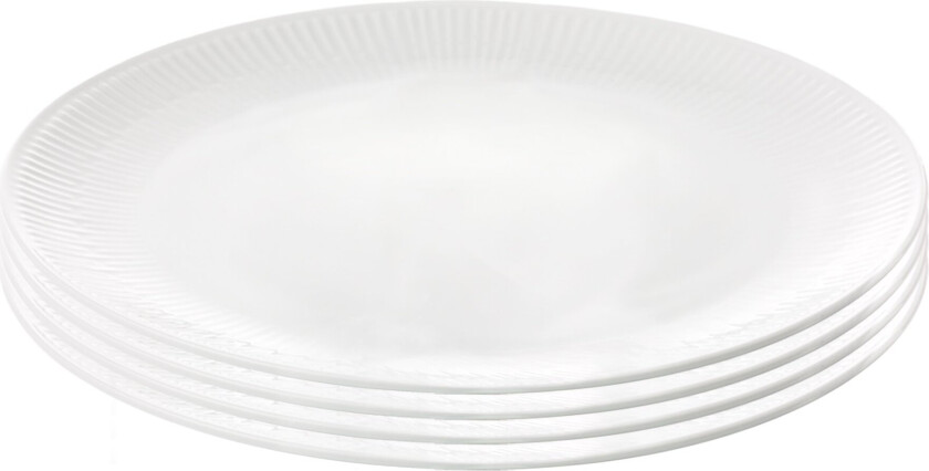 - Relief - Set of 4 - White dessert plate - 20 cm (35182)