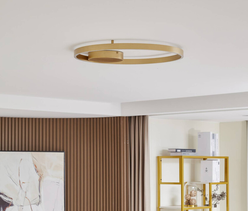 Smart LED-taklampe Moise, gull, CCT, Tuya