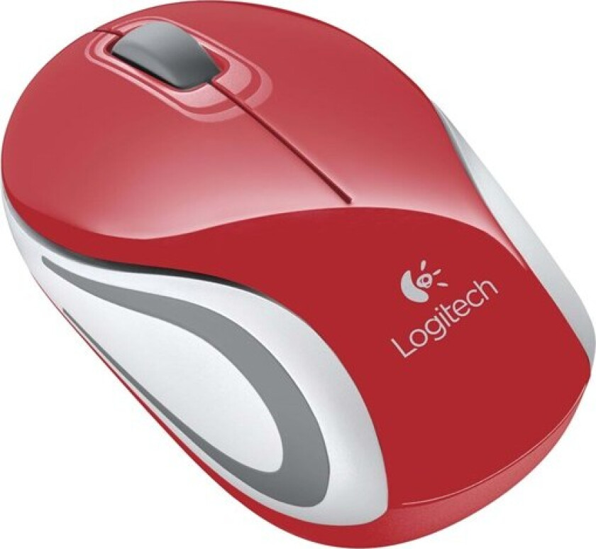 Wireless Mini Mouse M187 Red - Mus - Optisk - 3 knapper - Rød