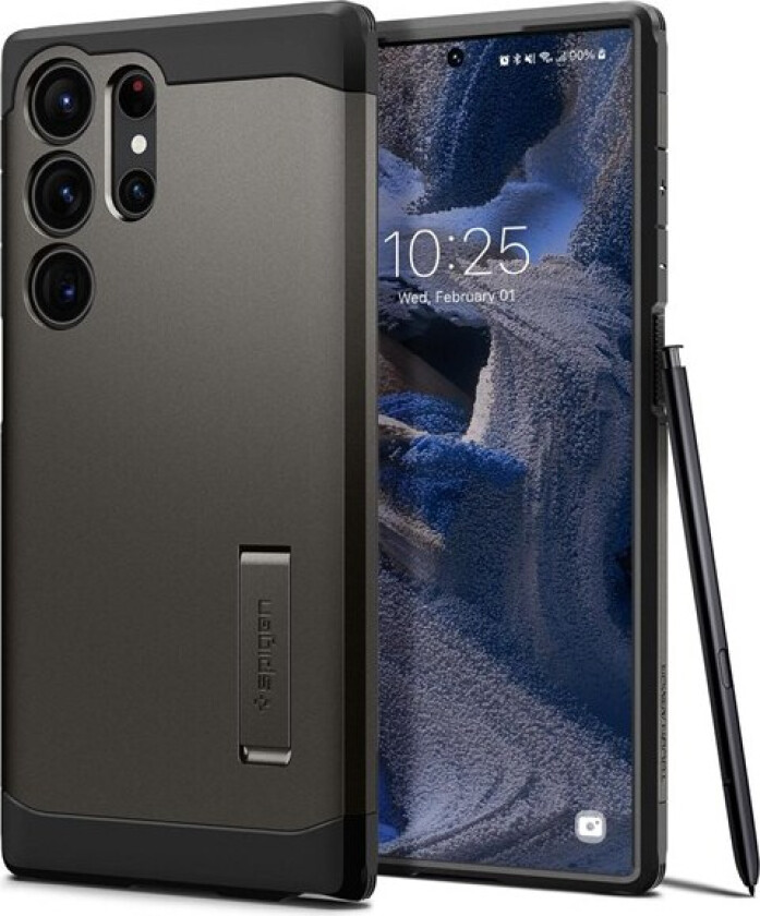 Samsung Galaxy S23 Ultra Tough Armor Deksel med Stativ - Gunmetal