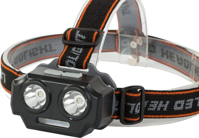 Oppladbar hodelykt med 2x XHP30 og 3x SMD LED