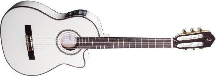 Ortega Rce145wh Klassisk Gitar 4/4 Med Mik, Thin, Gloss White