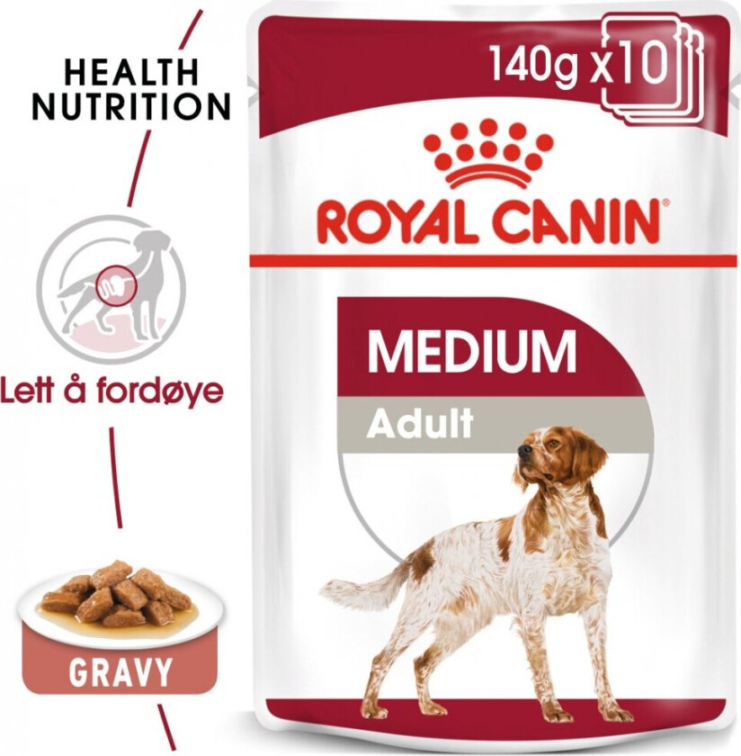 Royal Canin medium Adult våtfôr (10x140g)
