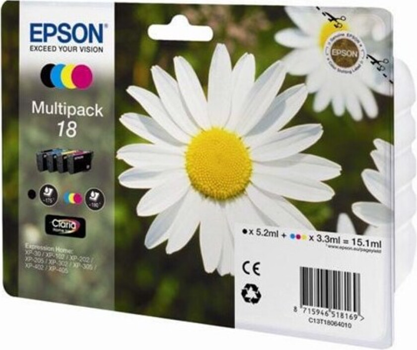 18 Ink Cartridge Multi - CMYK - Blekkpatron Blå