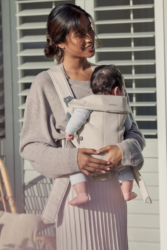 Babybjørn Bæresele Mini 3D jersey - lys beige