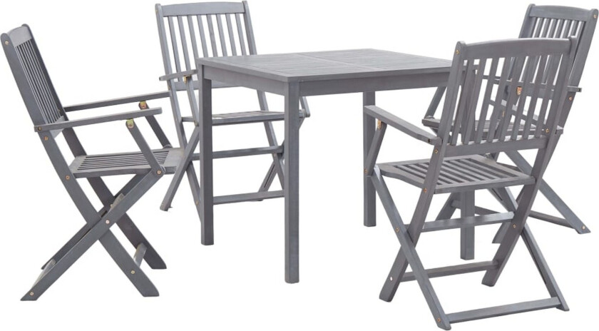 Utendørs spisestue 5 deler heltre akasie grå