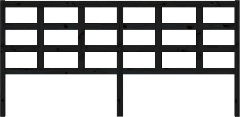 Sengegavl svart 205,5x4x100 cm heltre furu