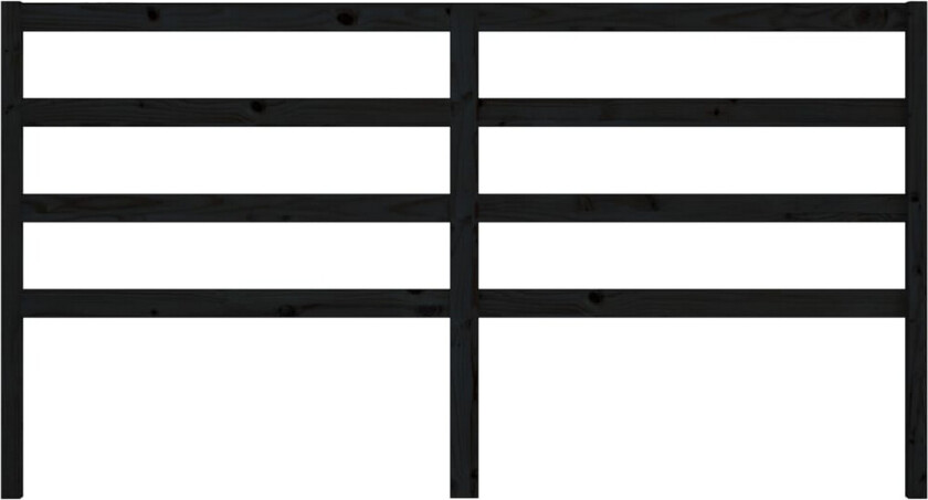 Sengegavl svart 206x4x100 cm heltre furu
