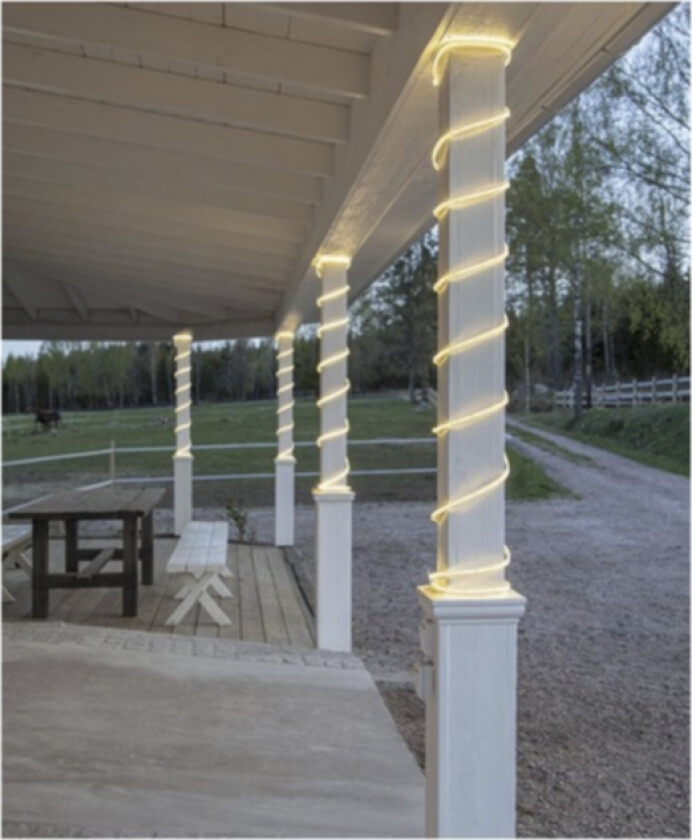 Flat lyskjede for utendørs bruk, 5 m med varmhvite LED