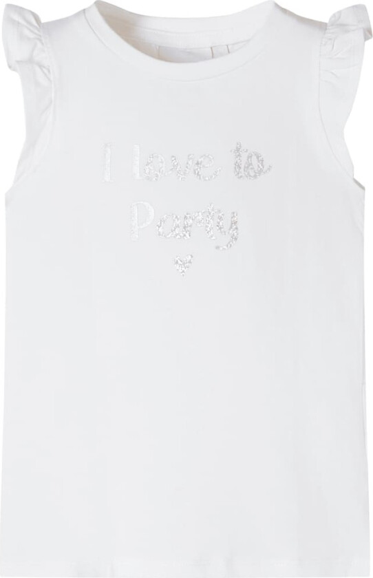 T-skjorte for barn med volangermer hvit 116