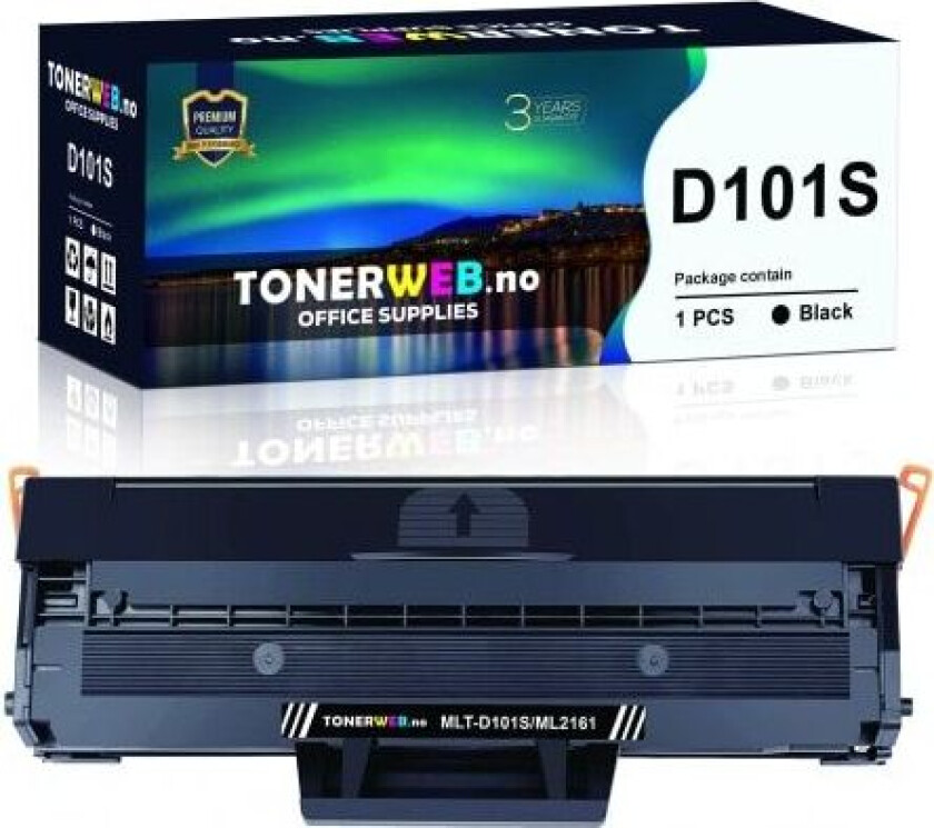 Toner Sort (1.500 sider) - Erstatter MLT-D101S