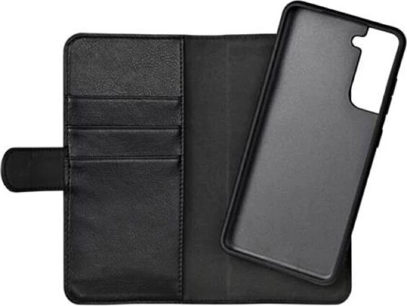 Essentials S21 FE PU wallet, detach., 3 cards, black