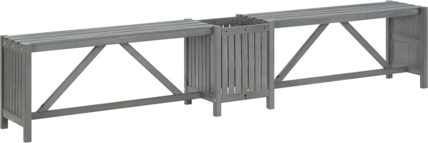 Bilde av Hagehjørnebenk med plantekasse 117 cm heltre akasie grå