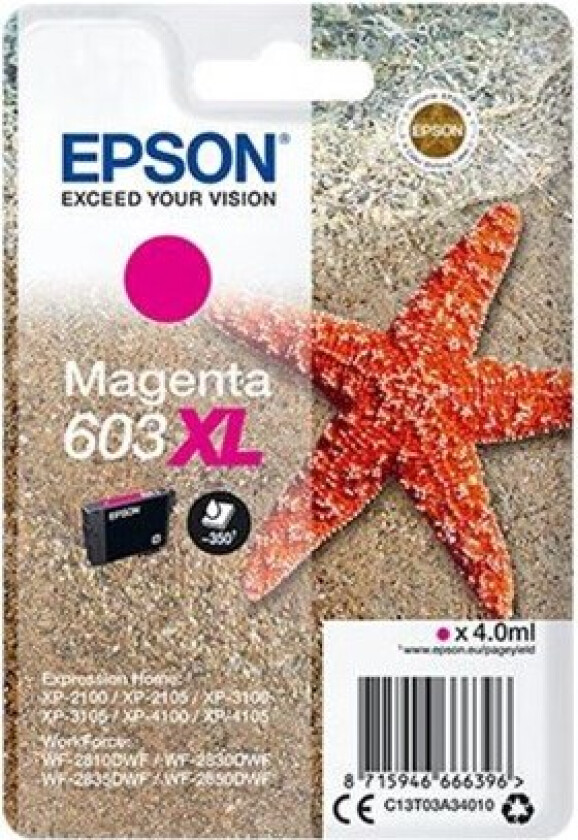 603XL - XL - magenta - original - ink cartridge - Blekkpatron Rød