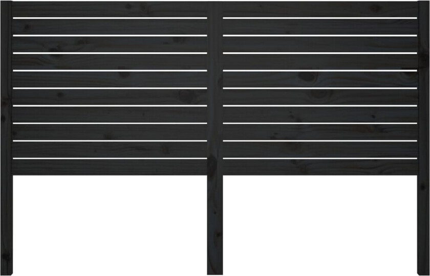 Sengegavl svart 126x4x100 cm heltre furu