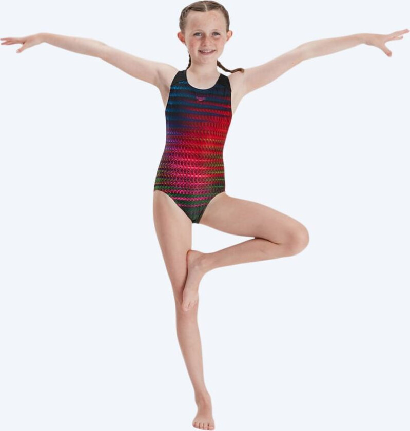 badedrakt til jenter - Digital Placement Splashback - Svart/rød