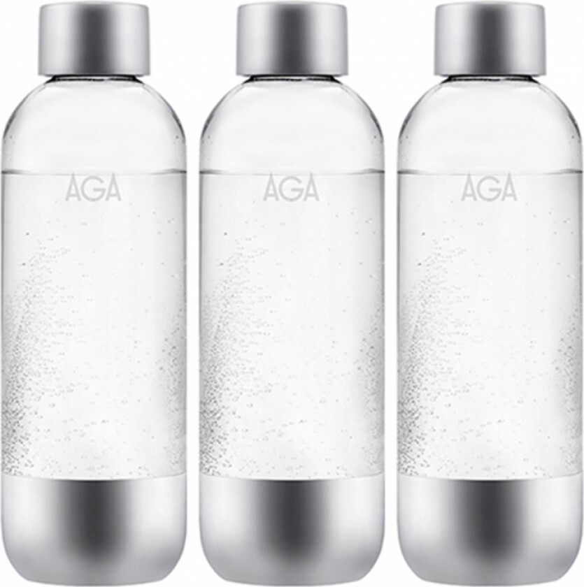 3-pack AGA AQVIA Stål 1L, PET-flaska