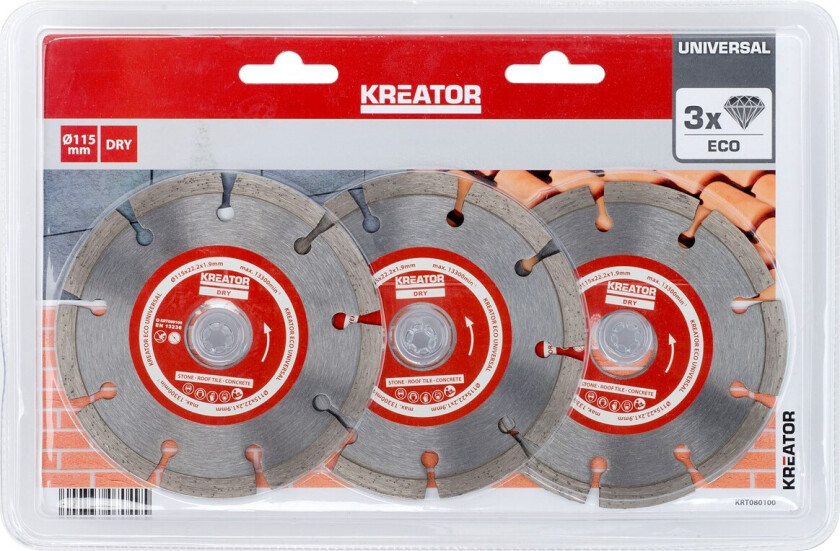 Diamantblader for stein 115 mm - 3 stk