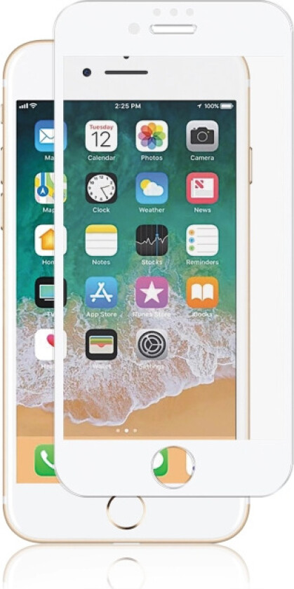 panzer iPhone 8/7, Curved Silicate Glass, White