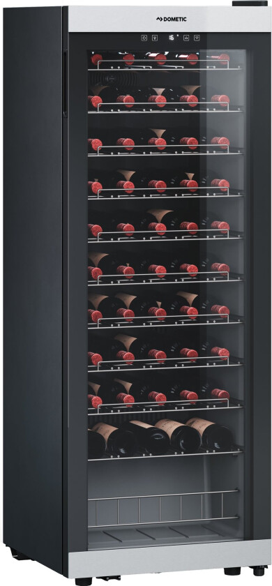 C55F vinkjøler, 55 flasker, svart/rustfritt stål
