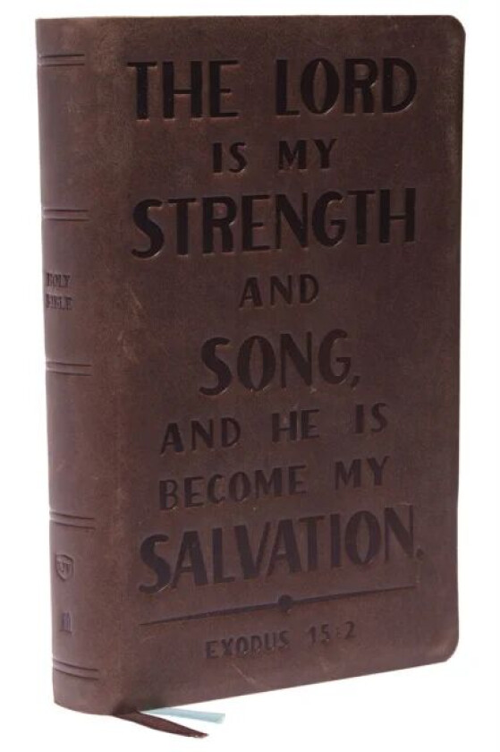 KJV, Personal Size Reference Bible, Verse Art Cover Collection, Genuine Leather, Brown, Red Letter, av Thomas Nelson