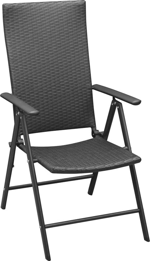 Stablebare hagestoler 2 stk polyrotting svart