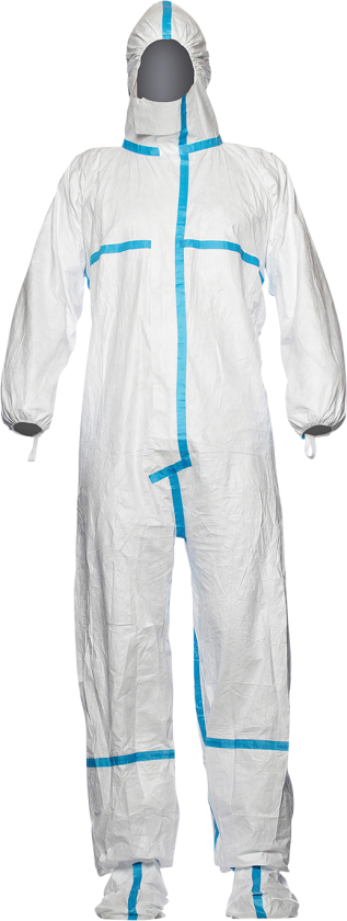 Korttidsdrakt Tyvek Classic Plus med integrerte sokker Str. XL