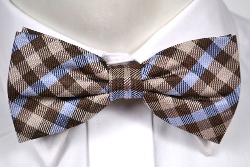 Silke Sløyfer Knyttede, Ruter i lysebrunt, mørkebrunt og lyseblått, Notch HADI