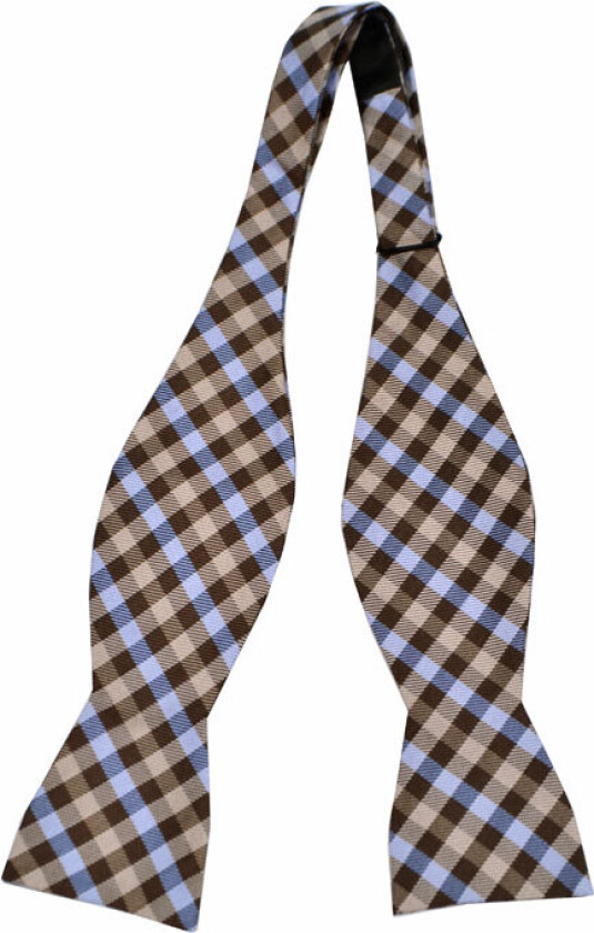 Silke Sløyfer Uknyttede, Ruter i lysebrunt, mørkebrunt og lyseblått, Notch HADI