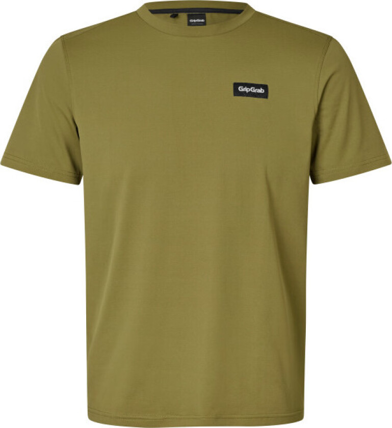 Gripgrab Men's Flow Technical T-Shirt Olive Green L, Olive Green