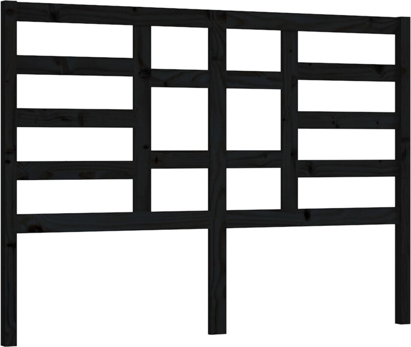 Sengegavl svart 166x4x104 cm heltre furu