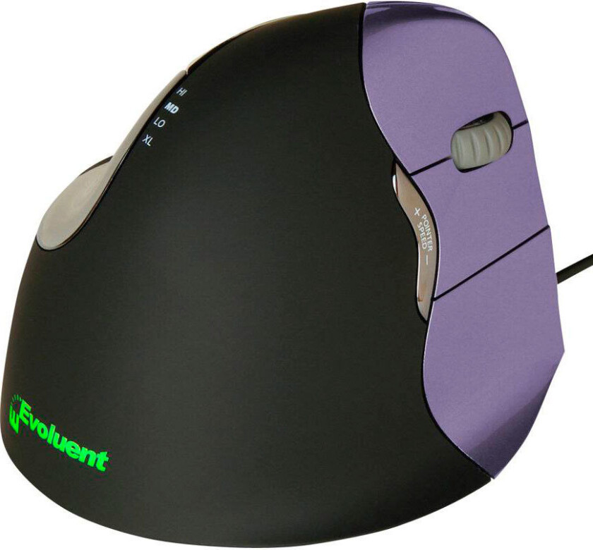 Standard Right - Ergonomisk mus - Optisk - 3 knapper - Svart