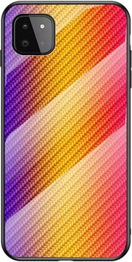 Samsung Galaxy A22 (5G) Deksel med Glassbakside - Trefarget Carbon