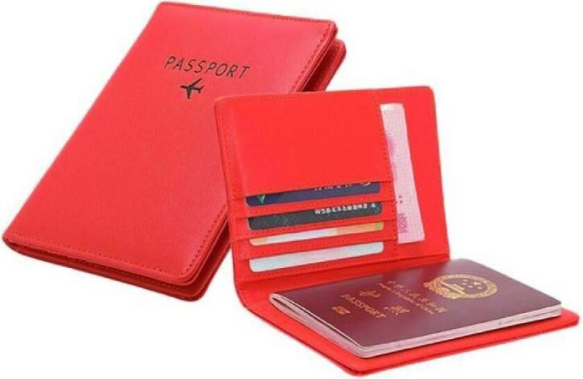 Bilde av Passholder i PU-skinn, Rød