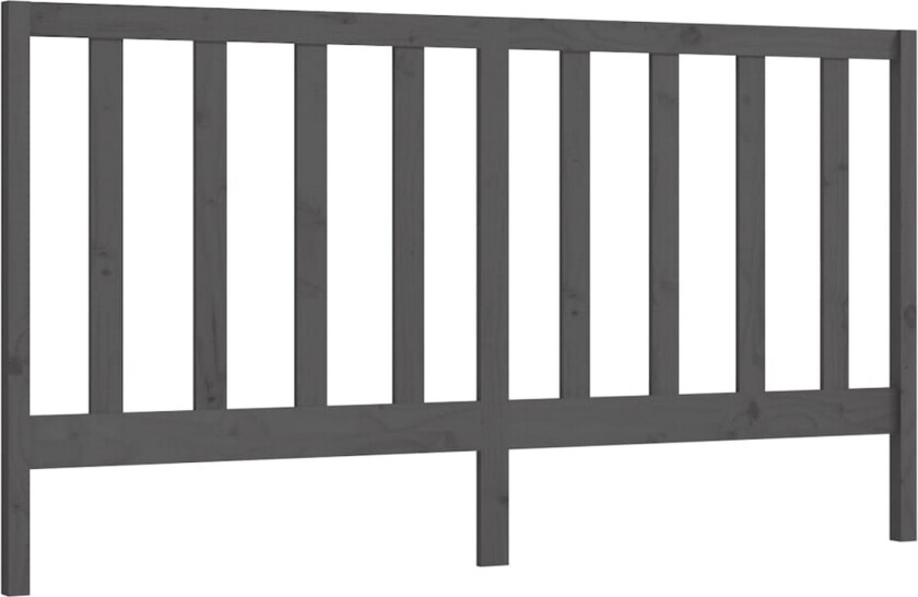 Sengegavl grå 206x4x100 cm heltre furu