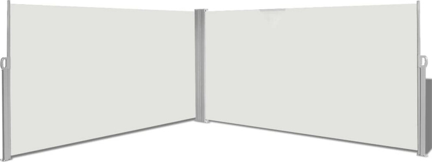 Uttrekkbar sidemarkise 160x600 cm kremhvit